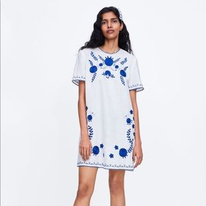 Embroidered Linen Dress